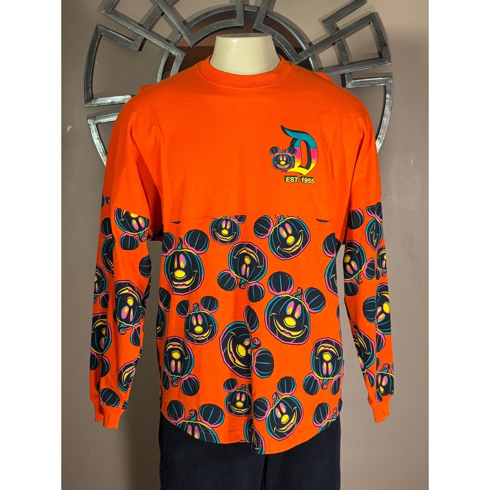 Disneyland Resort Halloween Mickey Mouse Pumpkin Spirit Jersey Orange Medium M